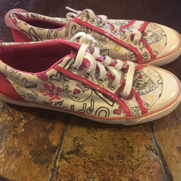 Coach poppy 8.5 tennis shoes sneakers pink white