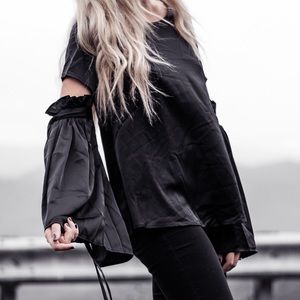 Black Bell Sleeve Shirt