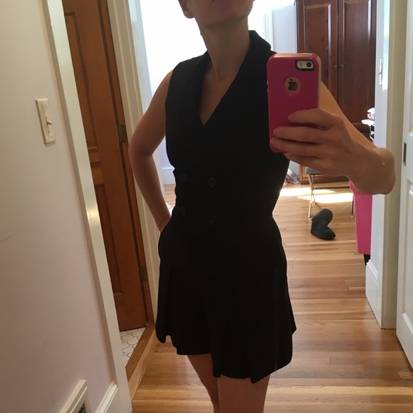 💥Sold🌟Alice and Olivia black mini romper xs 0 - Picture 3 of 4