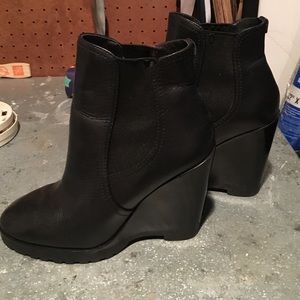 Michael Kors short wedge leather boots
