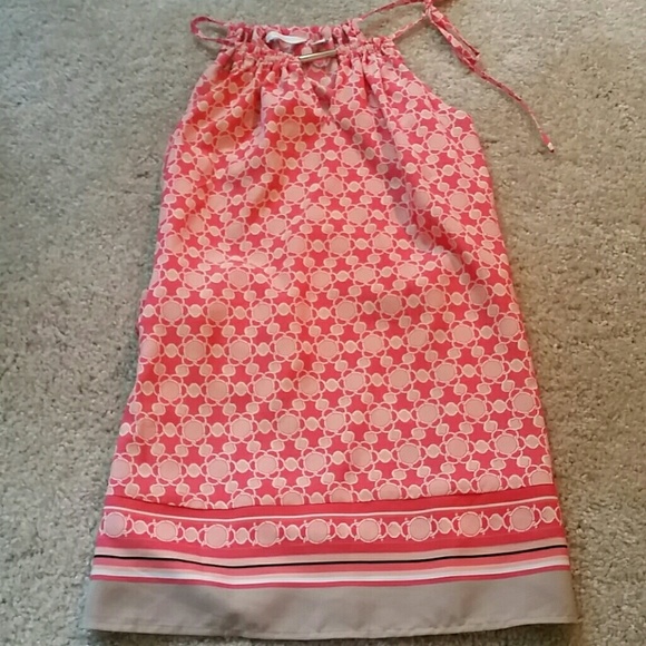 Coral sleeveless blouse