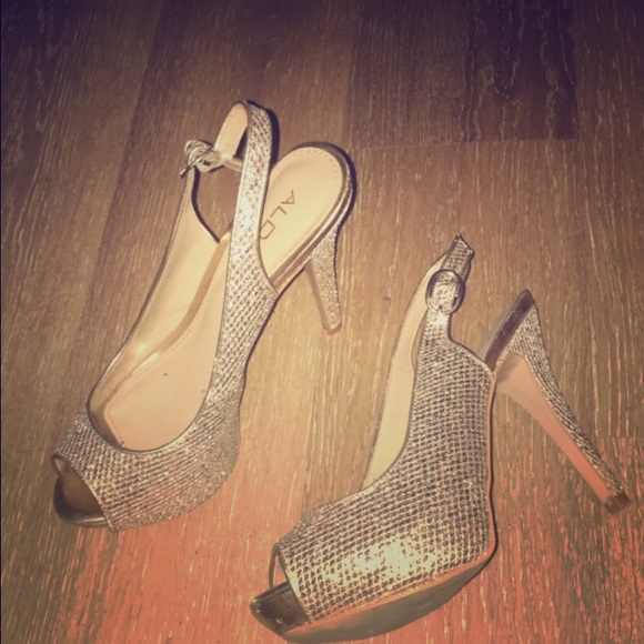 gold sequined ALDO heels