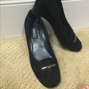 Black suede wedge