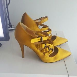 J.Crew Buckle Pumps (satin)