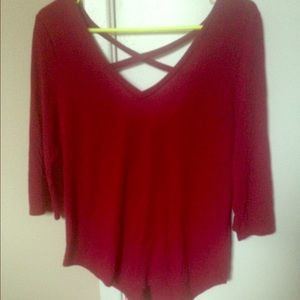 Maroon Open Back Top