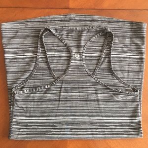 Size 8 striped grey lululemon cool razorback tank
