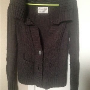 Gray Wool Cardigan Sweater
