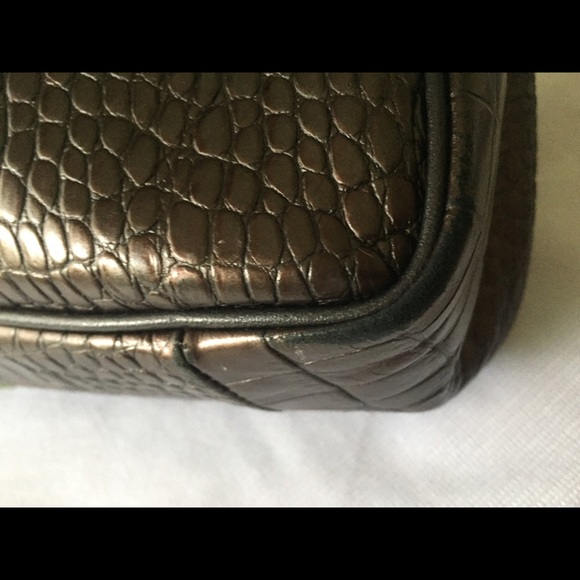 LongChamp Rosesu- Croc-Embossed Tote-Pewter - Picture 3 of 4