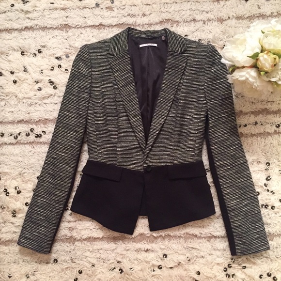 Tahari Black with White Detail Blazer!