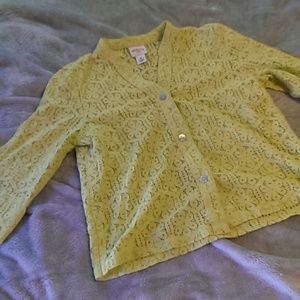 Lime Green Cardigan Jacket Light