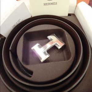 Hermes reversiable 32mm H Belt Kit 80cm Blk Brown