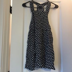 Polka dot overall dress