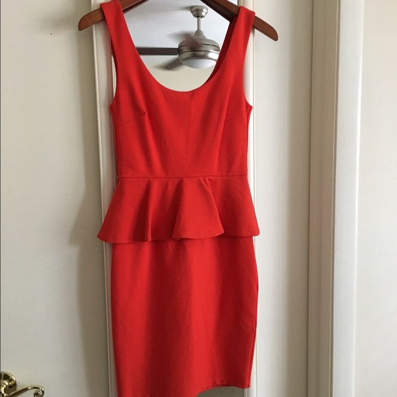 Orange Peplum Dress