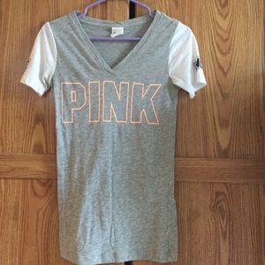 Gray and orange VS Pink tee