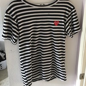 CDG Black and white stripped shirt
