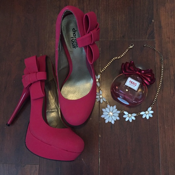 Hot Pink Bow Heels