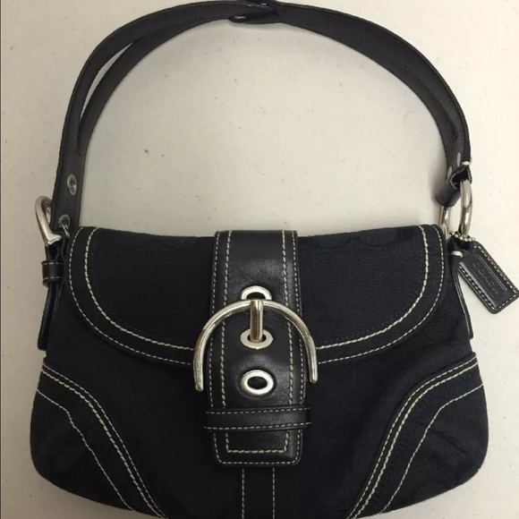 Coach authentic signature C Black bag rarely used!