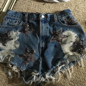High waisted star shorts