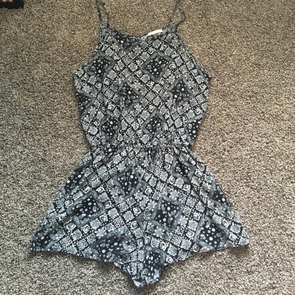 Black and White Patterned Romper