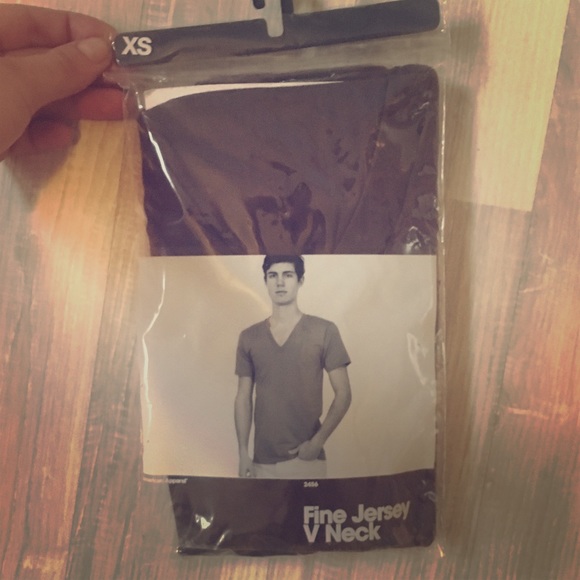 Brown American Apparel V neck