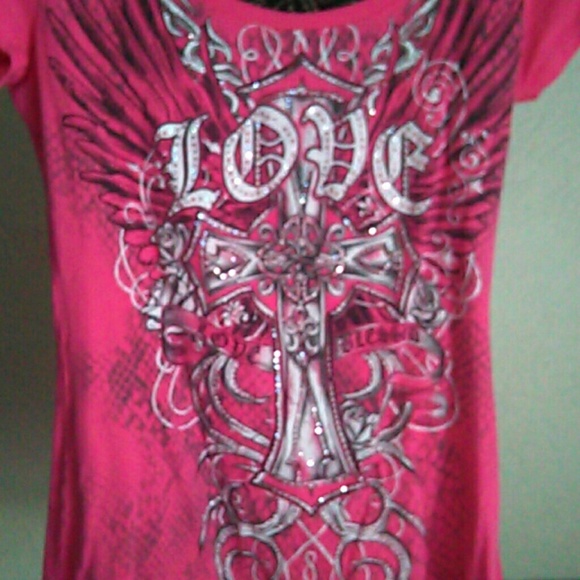 Pink Love Cross Shirt - Picture 1 of 4
