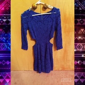 Trendy cut out sides royal blue dress. #sassy