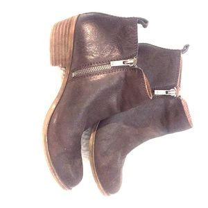 Lucky Brand Dark Brown Leather Ankle Booties
