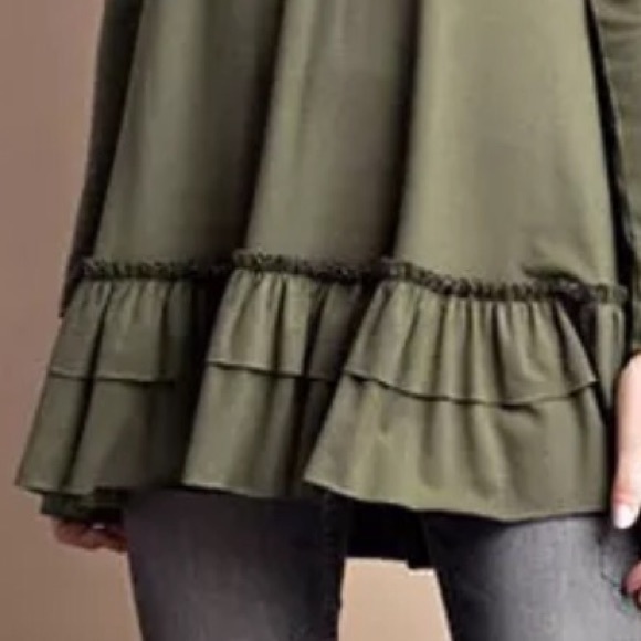 ❗️LAST❗️Long sleeve olive round neck tunic top - Picture 4 of 4