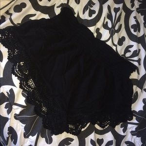 Black lace bottom flirty summer shorts!