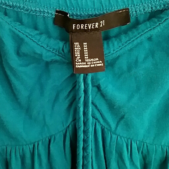 Strapless turquoise maxi  dress - Picture 2 of 3