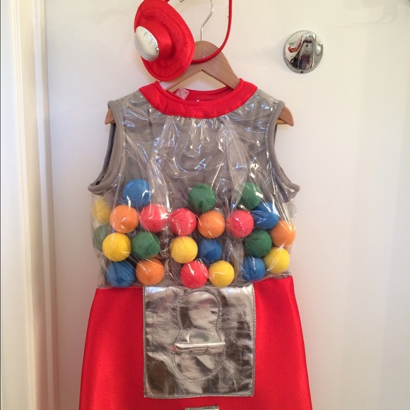 Girls' gum ball machine costume for Halloween!