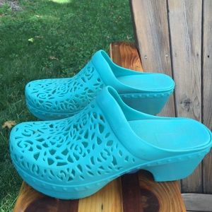 Dansko light blue clog