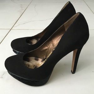 Sam Edelman black suede high heel pumps
