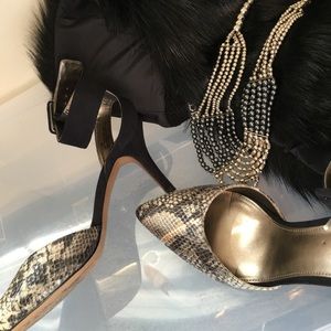 python ankle-strap pumps