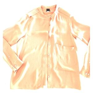 Theory silk, copper, long-sleeve top
