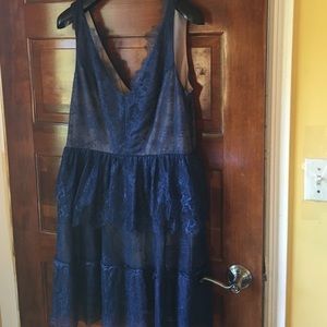 BCBG Navy Lace Cocktail Dress Size LG