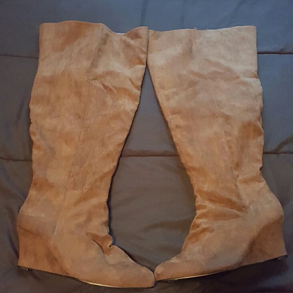 Torrid knee high wedge boots 12w NWOT