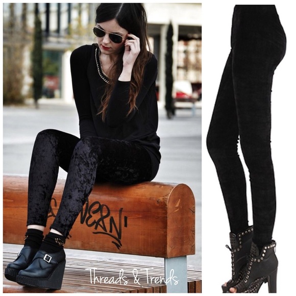 Vivacious Velvet Leggings - Picture 3 of 4