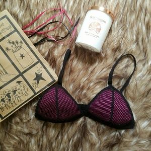 Pink & Black Bikini Top