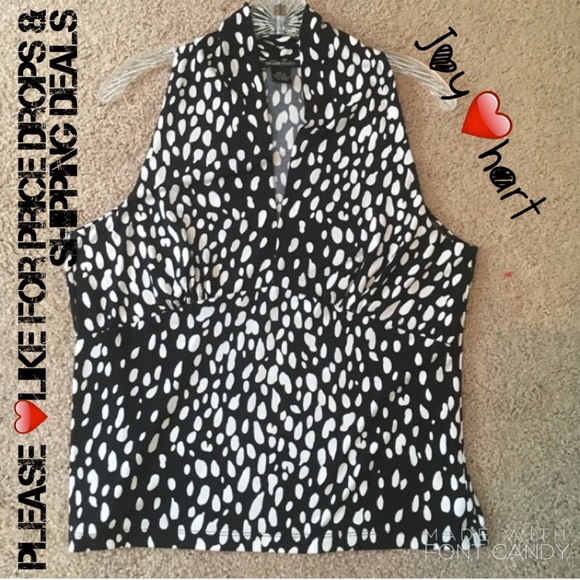 Rafaella Tops - Rafaella Studio Stretch Tank Black & White Graphic