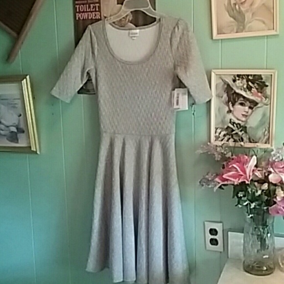 Heather Grey Quilted LulaRoe Nicole Dress