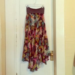 Free People sheer floral maxi skirt