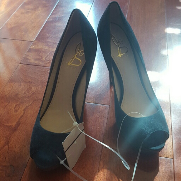 Joan & David Blue Suede and Purple Snake trim heel