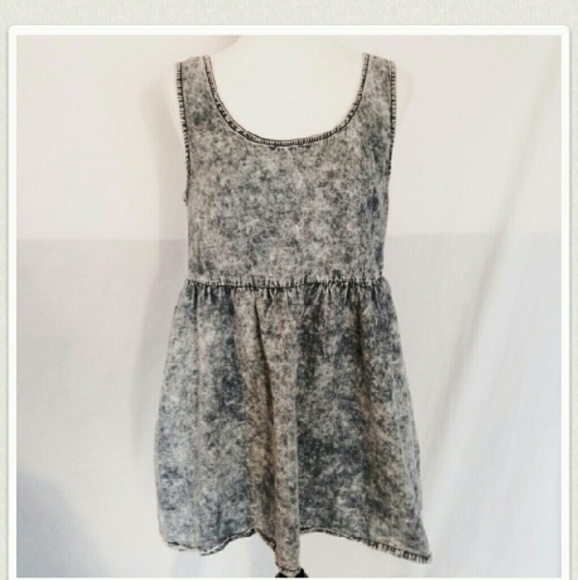 90's Grunge Acid Wash Denim Jumper Dress