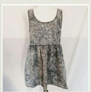 90's Grunge Acid Wash Denim Jumper Dress