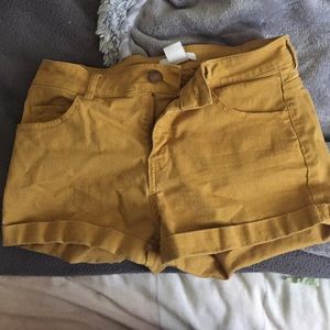 H&M mustard yellow shorts