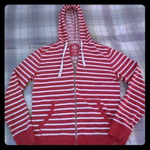 Express Striped Zip Up Hoodie