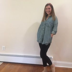 Chambray oversized button up tunic