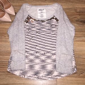 Adorable sequined express cotton sweater! Size med