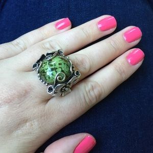 Sterling Silver Green Gaspeite Ring